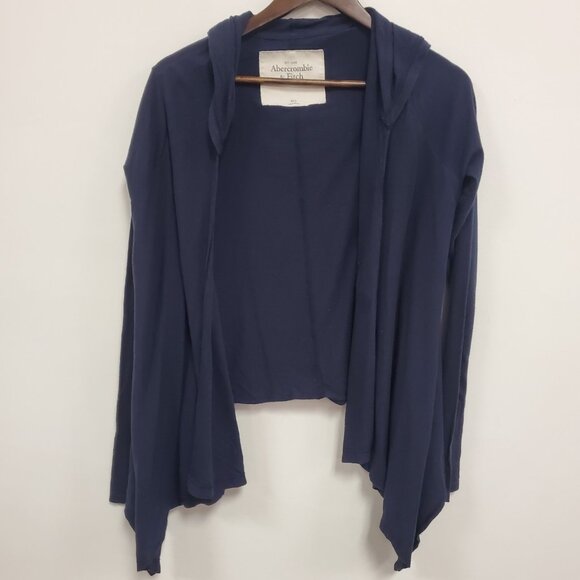 Abercrombie Fitch Womens Y2K Lightweight Hooded Cardigan Size XS/S Blue Preppy - Picture 1 of 10